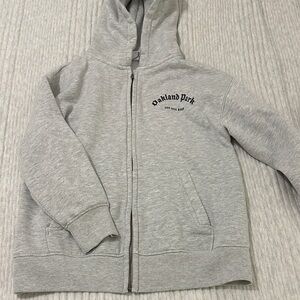 Zara Light Grey Zip-Up Hoodie with Oakland Park Print